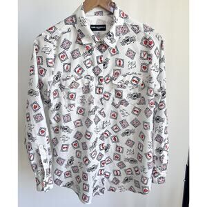 Karl Lagerfeld White Long Sleeve Paris France Shirt Women's‎ Small Button Down